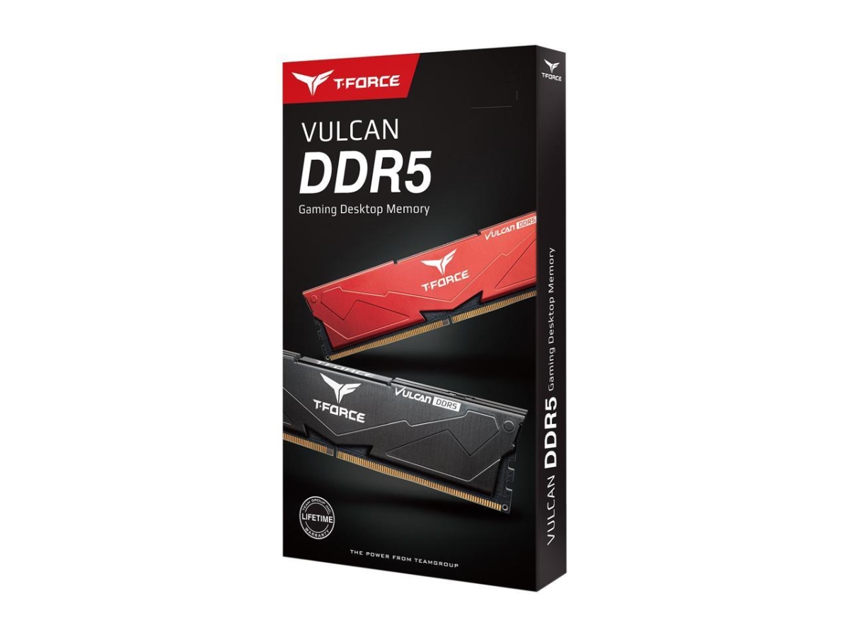 Picture of Team Group FLBD532G6000HC38ADC01 T-Force Vulcan 32GB - 2 x 16GB - 288-Pin PC RAM DDR5 6000 - PC5 48000 - Desktop Memory Model, Black