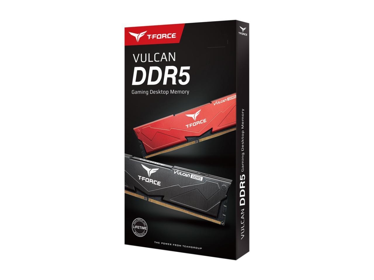 Picture of Team Group FLRD532G6400HC40BDC01 T-Force Vulcan 32GB - 2 x 16GB - 288-Pin PC RAM DDR5 6400 - PC5 51200 - Desktop Memory Model, Red