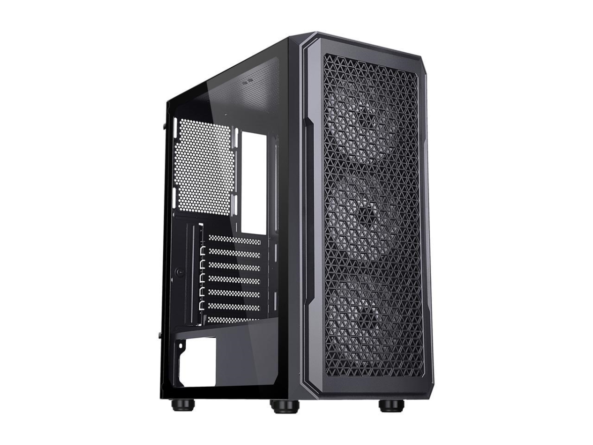 Picture of Diypc S3-BK-ARGB USB3.0 Steel & Tempered Glass ATX Mid Tower Gaming Computer Case&#44; Black