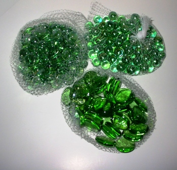 Gb-sm-gr 0.5-0.75 In. 2 Lbs Small Glass Gem, Green - Set Of 2