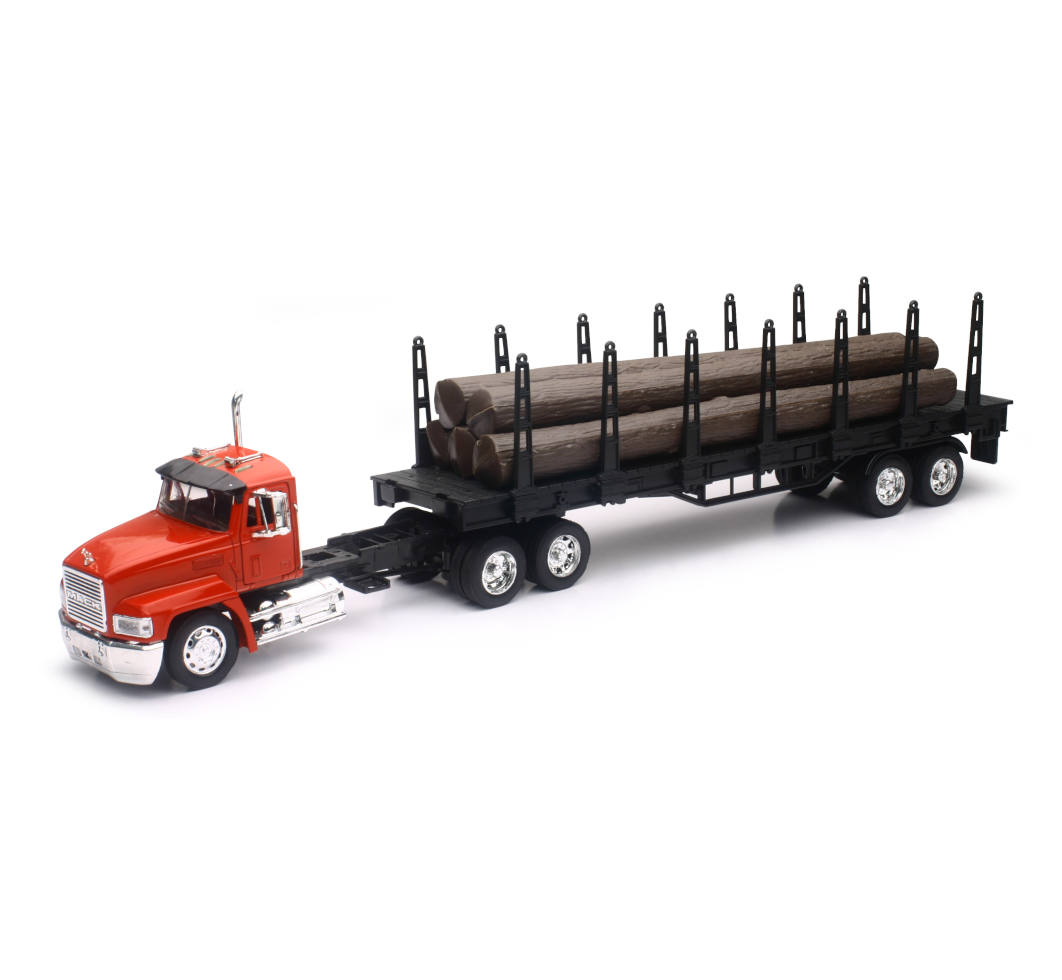Ss-13173 1-32 Scale Mack Ch Log Trailer Truck Red Pack Of 6