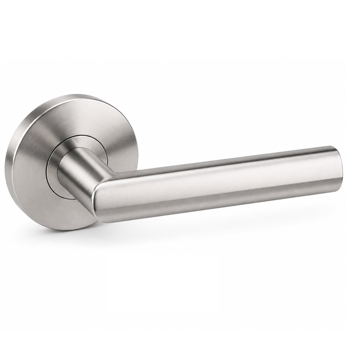RA105L471-32D  Frankfurt Passage Door Lever Set with Round Rosette, Satin Stainless Steel Interior Door Handle, 2-3/4' Backset