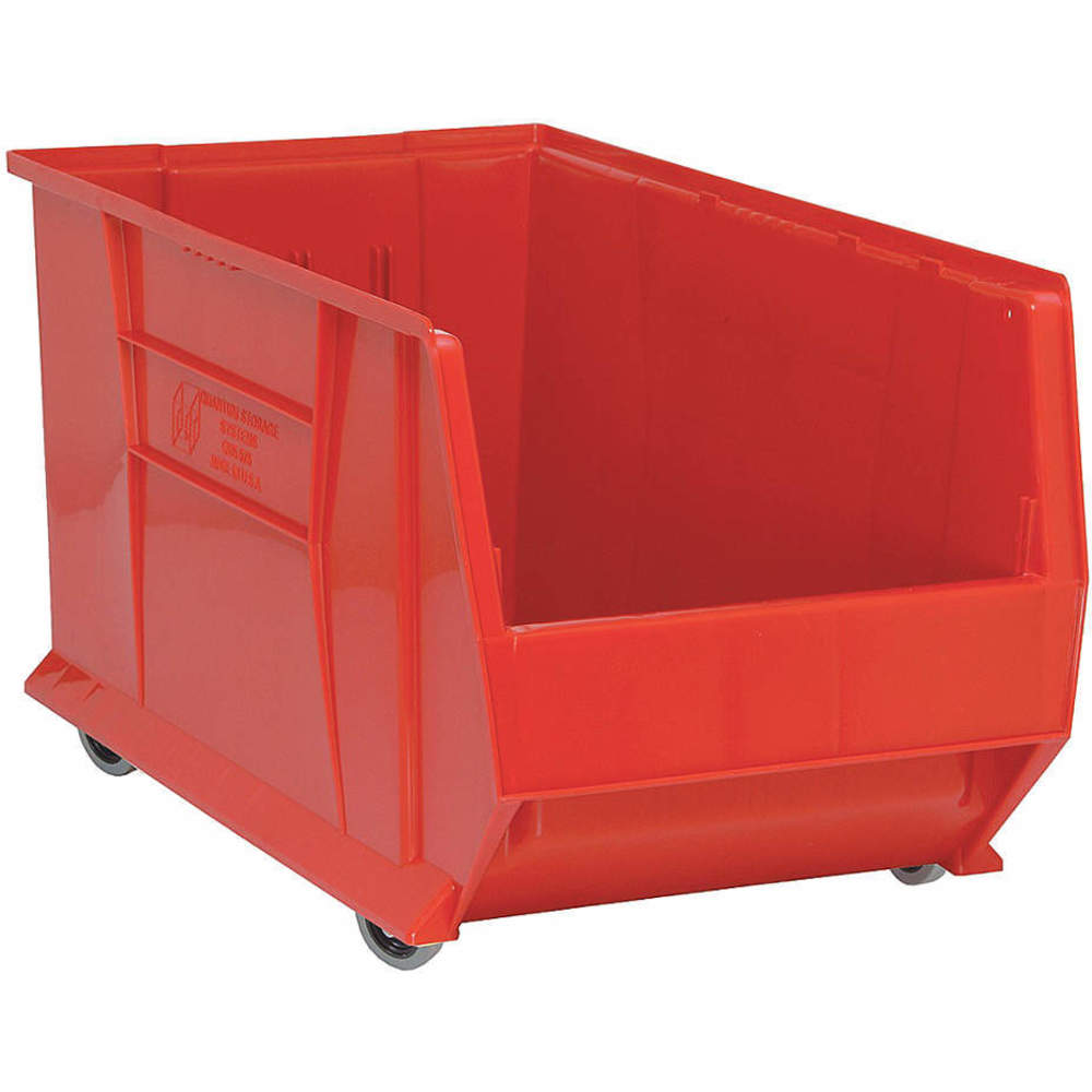239511RD Mobile Hulk Plastic Stacking Bin, Red - 16.5 x 29.87 x 15 in.