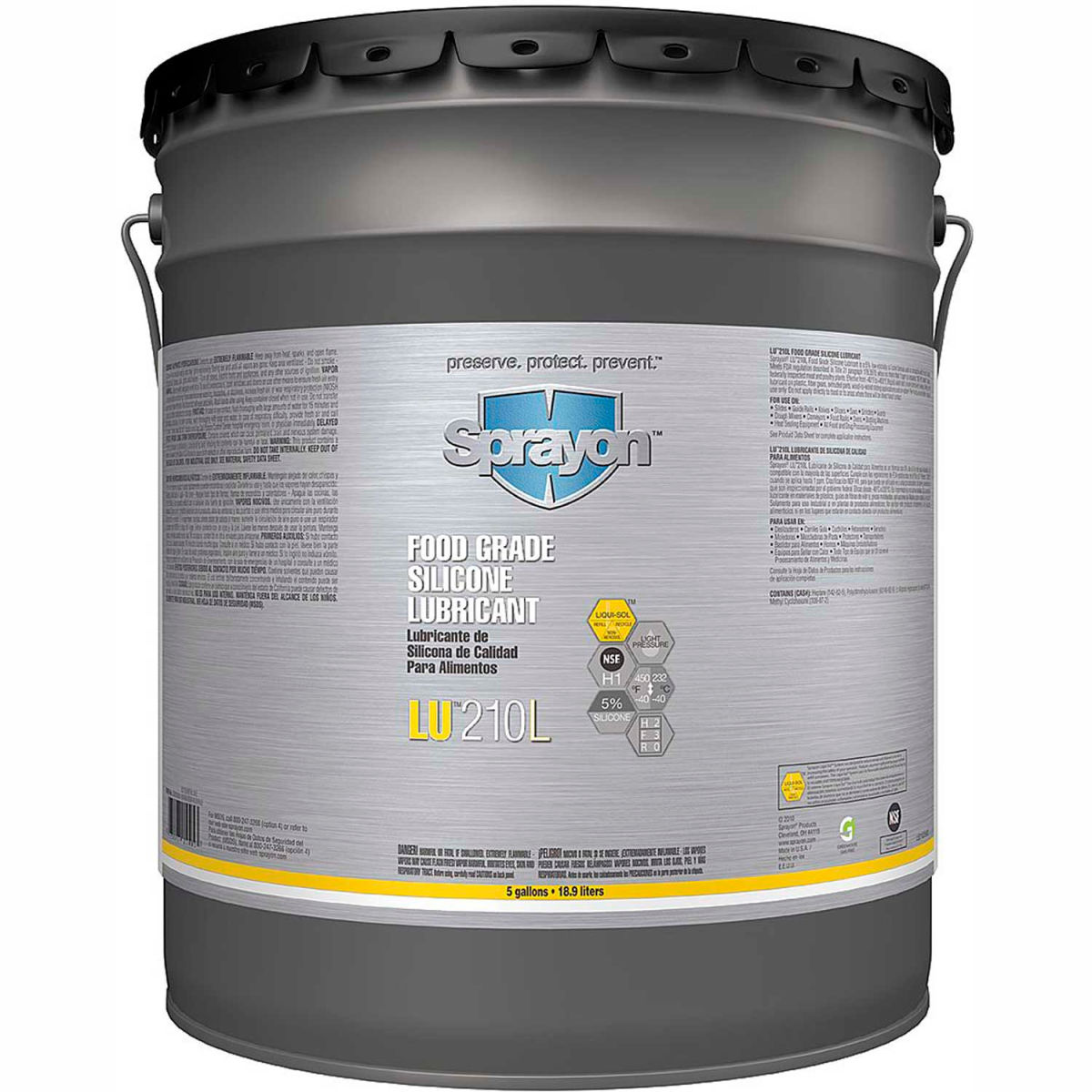 B49953 5 gal Sprayon LU210L Food Grade Dry Silicone Lubricant