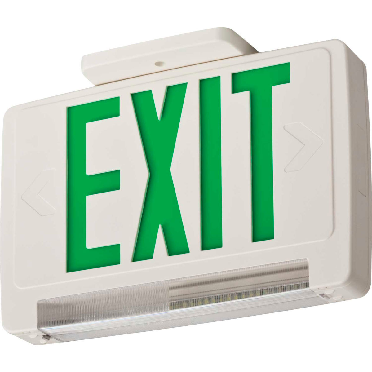 B1599906 Lithonia Lighting ECBG LED M6 LED Integrated Exit-Unit Combo, White with Green Letters