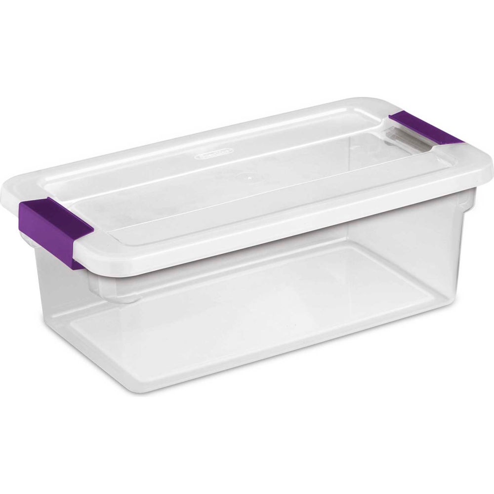 Sterilite B2142296 6 qt. 14.13 x 7.88 x 4.88 in. Clearview Storage Box with Latched Lid, Clear - Case of 12