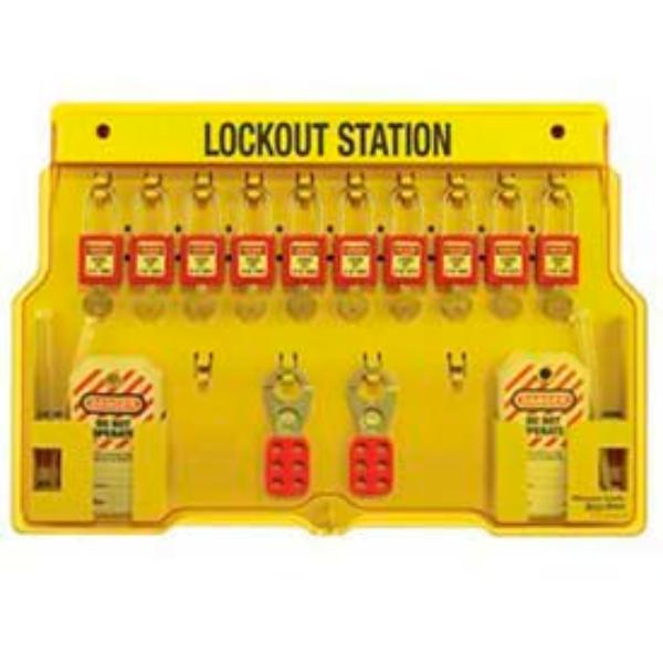 B729988 Safety 10-Lock Padlock Station Zenex Thermoplastic Padlocks - 1483BP410