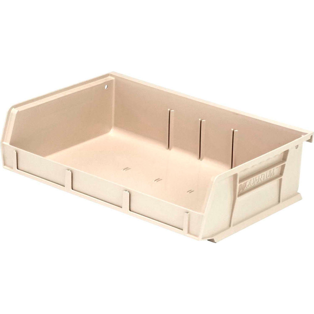 B2777186 11 x 7.37 x 3 in. Ultra Series Stack & Hang Bin, Ivory - Polypropylene - 3 Slots - Pack of 8