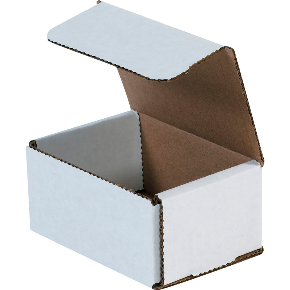 Corrugated Mailers - White - 4in. x 3in. x 2in. - Pack of 50 - Crush Resistant