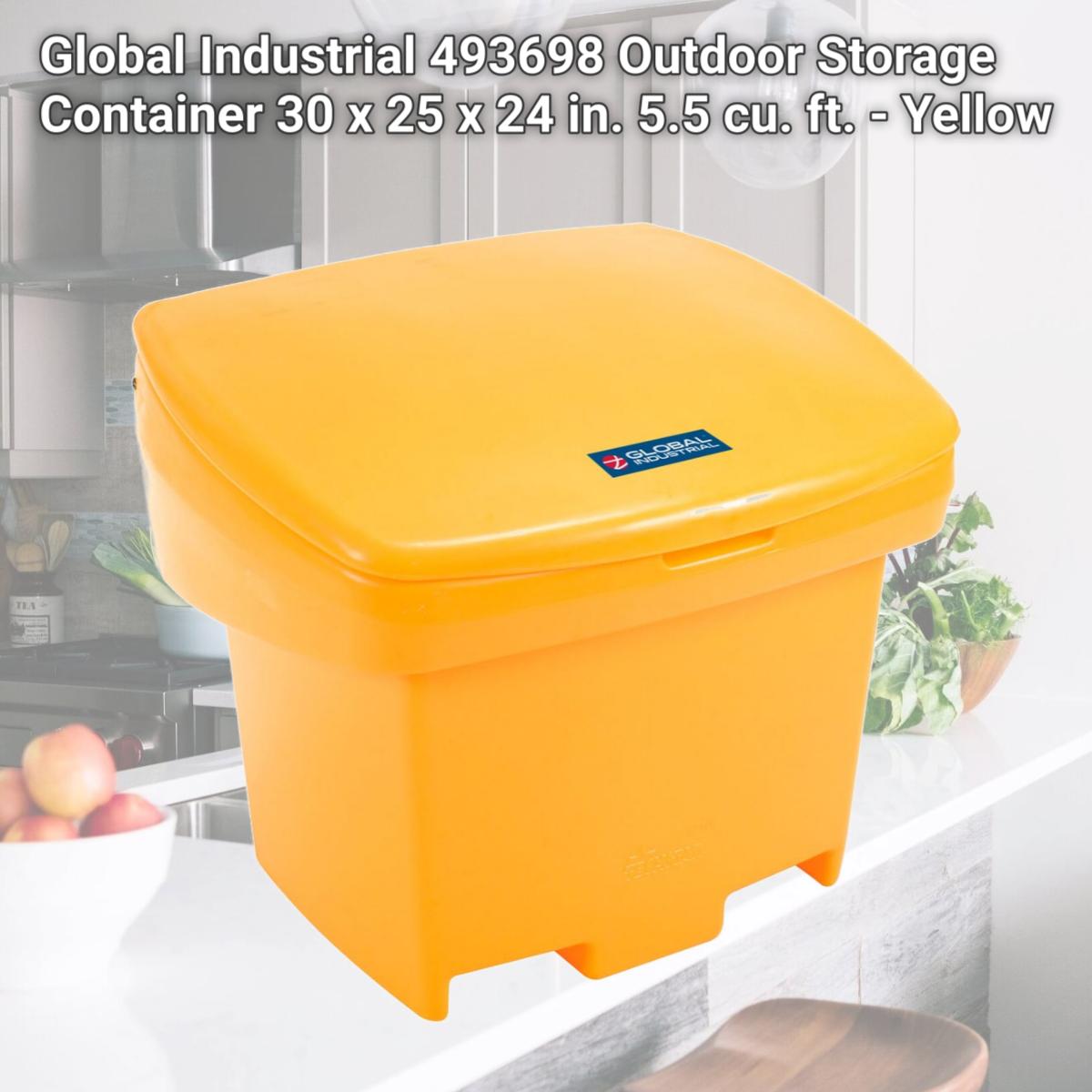 Picture of Global Industrial 493698 Outdoor Storage Container 30 x 25 x 24 in. 5.5 cu. ft. - Yellow