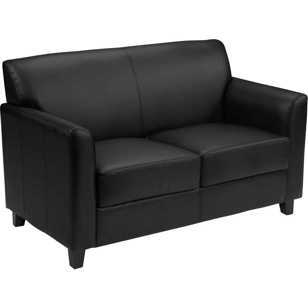 Hercules Diplomat Leather Loveseat - Black - 52in. Width - Durable Design