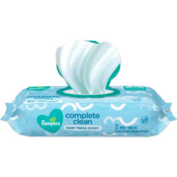B2684969 Pampers Complete Clean Baby Wipes - 1-Ply - White - 72 Wipes per Pack