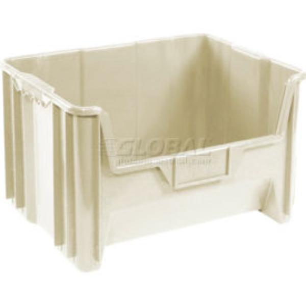 Global Industrial 752397BG Plastic Hopper Bin - 15.25 x 19.875 x 12.437 in. - Beige