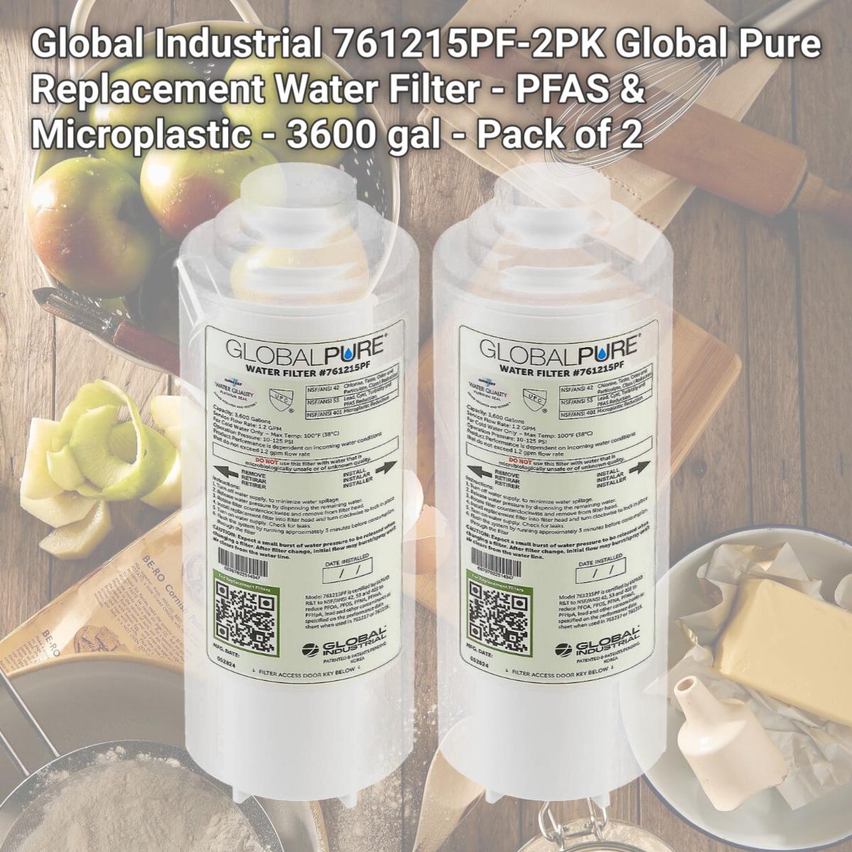 Picture of Global Industrial 761215PF-2PK Global Pure Replacement Water Filter - PFAS & Microplastic - 3600 gal - Pack of 2