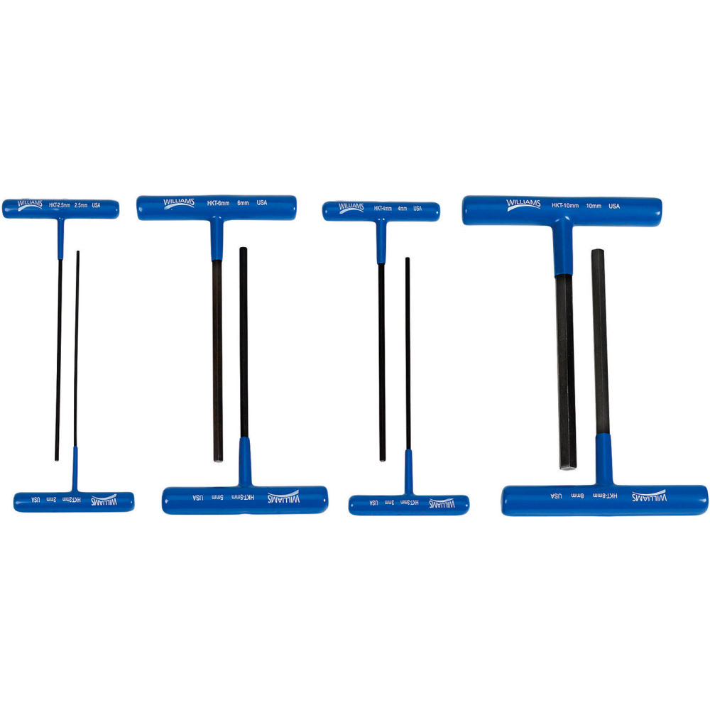 B3191129 T-Handle Metric Hex Key Set - Blue - 8 Piece