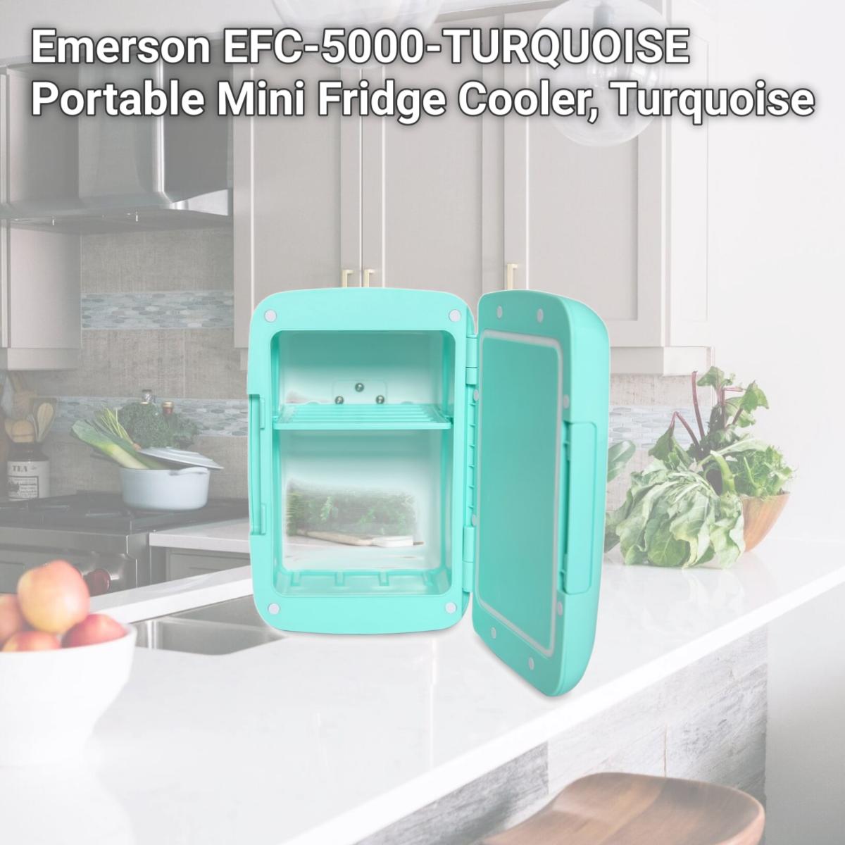 Picture of Emerson EFC-5000-TURQUOISE Portable Mini Fridge Cooler, Turquoise