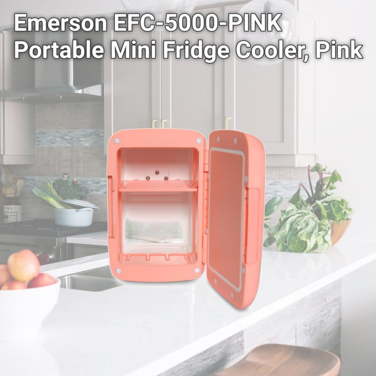 Picture of Emerson EFC-5000-PINK Portable Mini Fridge Cooler, Pink