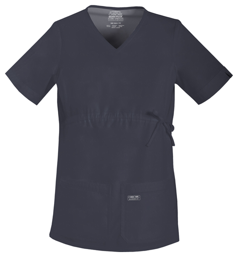 UPC 716605008388 product image for Cherokee Workwear 4708-PWTW-3XL Womens Maternity V-Neck Knit Panel Top Pewter -  | upcitemdb.com