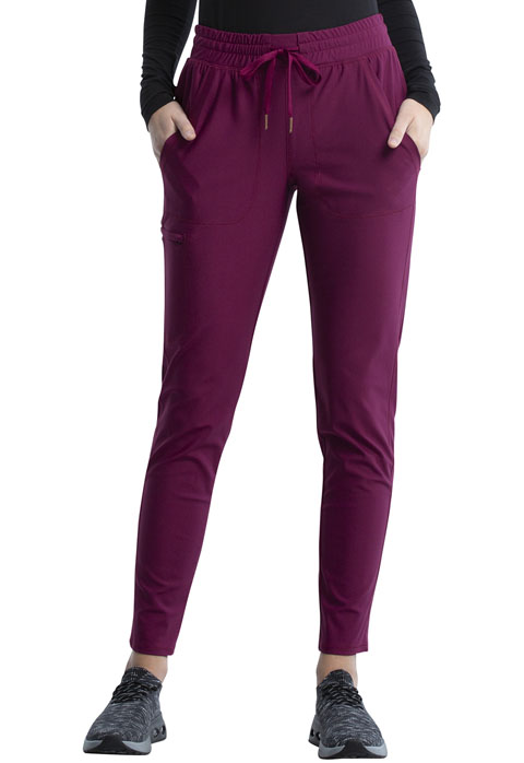 UPC 194661001268 product image for CK095-WIN-S Women Mid Rise Tapered Leg Drawstring Pant, Wine - Small | upcitemdb.com