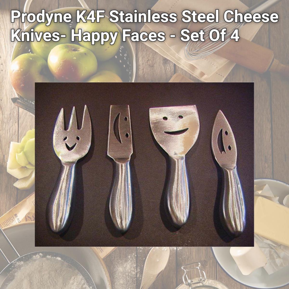 Picture of Prodyne K4F Stainless Steel Cheese Knives- Happy Faces - Set Of 4