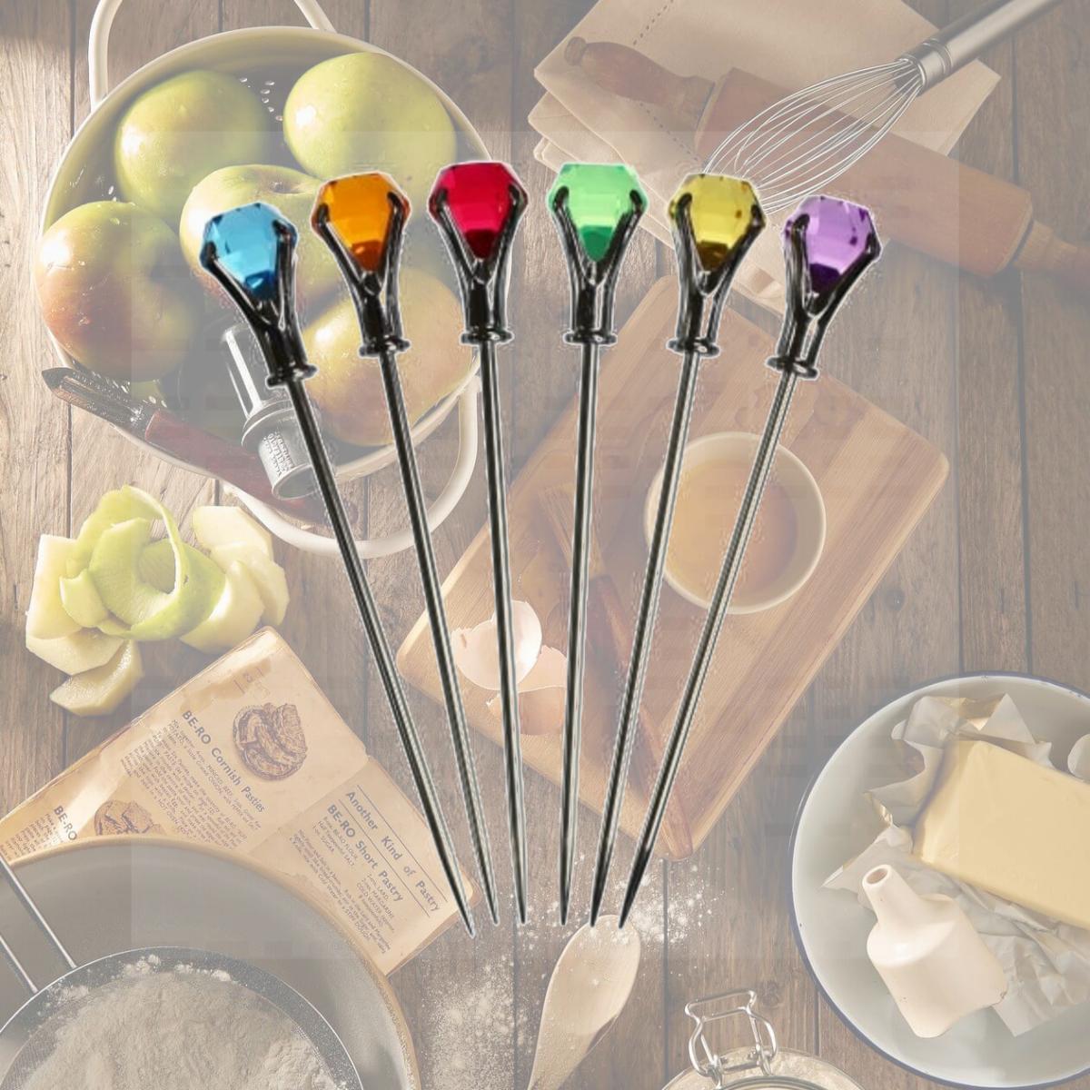 Picture of Prodyne DM6C Colorful Diamond Head Martini Picks - Set Of 6