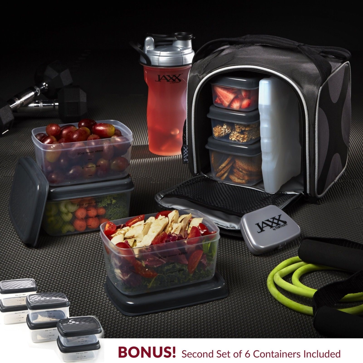 UPC 700522177890 product image for 944FFJXGRYKIT Fit & Fresh Jaxx Meal Prep Bag & Extra - Grey | upcitemdb.com