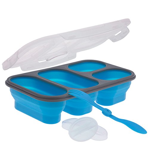 4 Compartment Collapsible Meal Kit - Blue