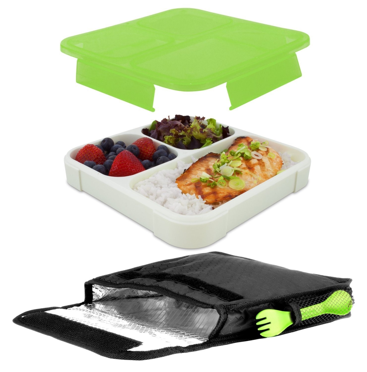 Ultrathin Lunchbook With Insulated Carrying Case - Green