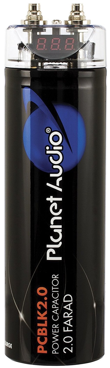 Planetaudio PCBLK20 2 Farad Capacitor with Digital Voltage Display Planetaudio PCBLK20 2 Farad Capacitor with Digital Voltage Display