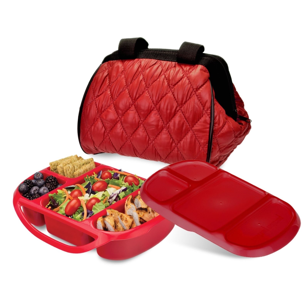 Pp1pbsr Portion Perfect Puffer Bag Set, Red