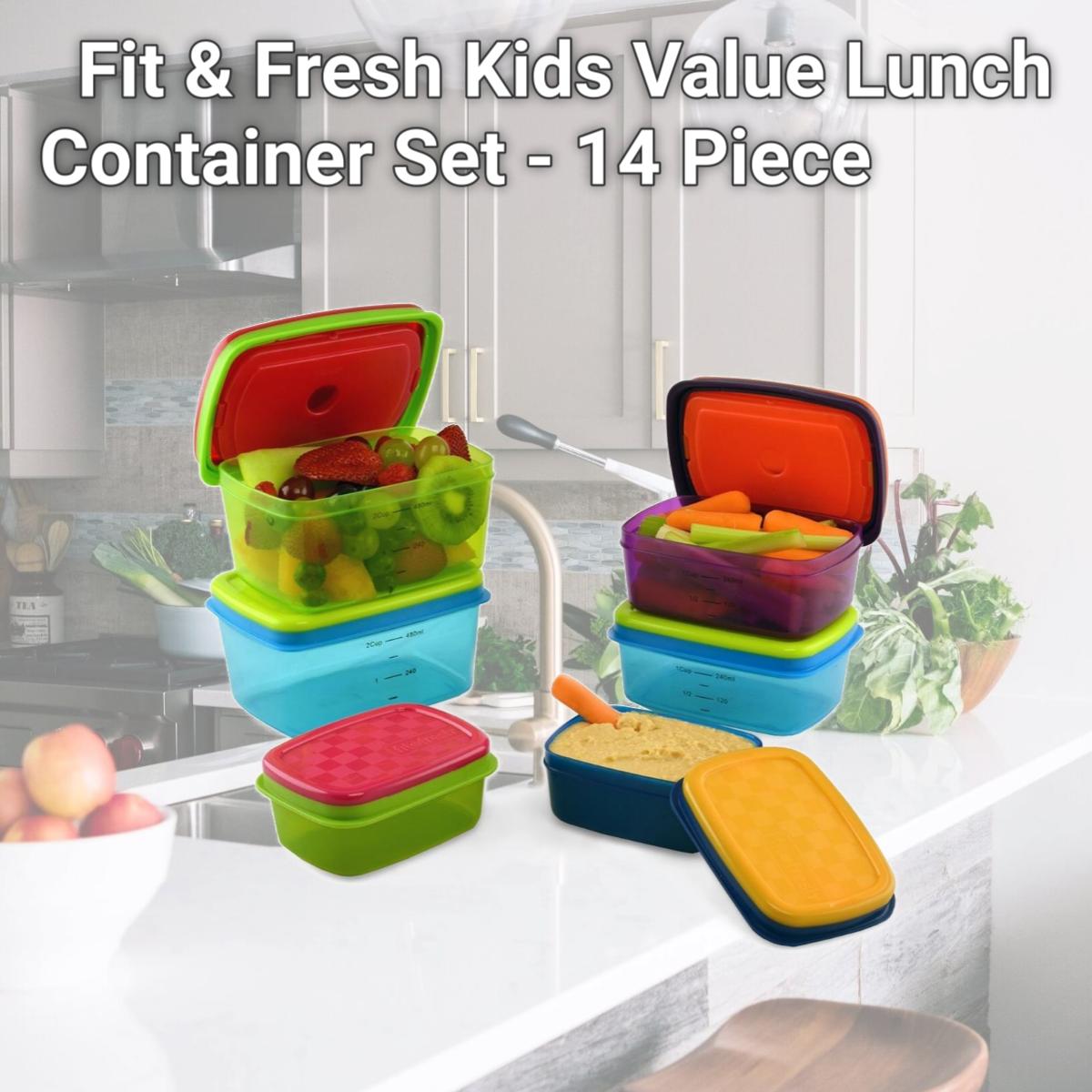 Picture of Medport 857KFF Fit & Fresh Kids Value Lunch Container Set - 14 Piece