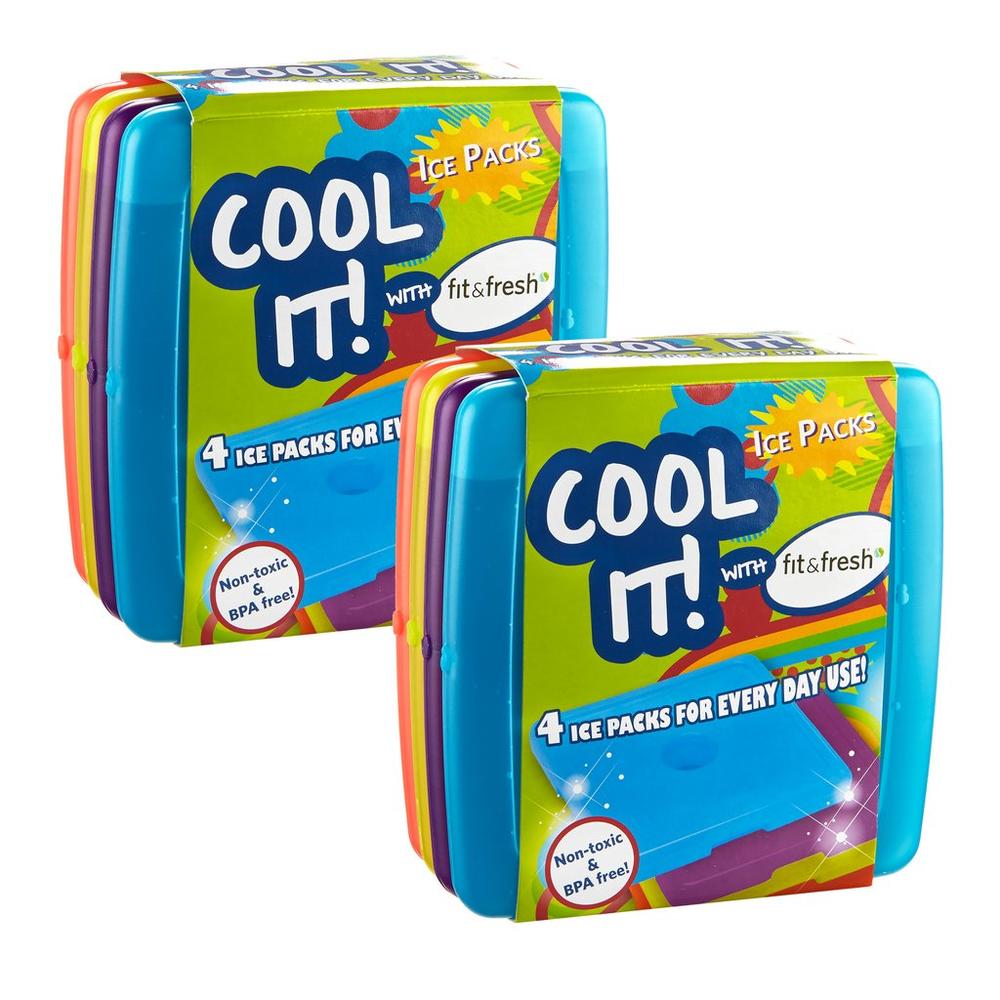 336kchpk8 Fit & Fresh Cool Coolers Ice Pack, Multicolor - Pack Of 8