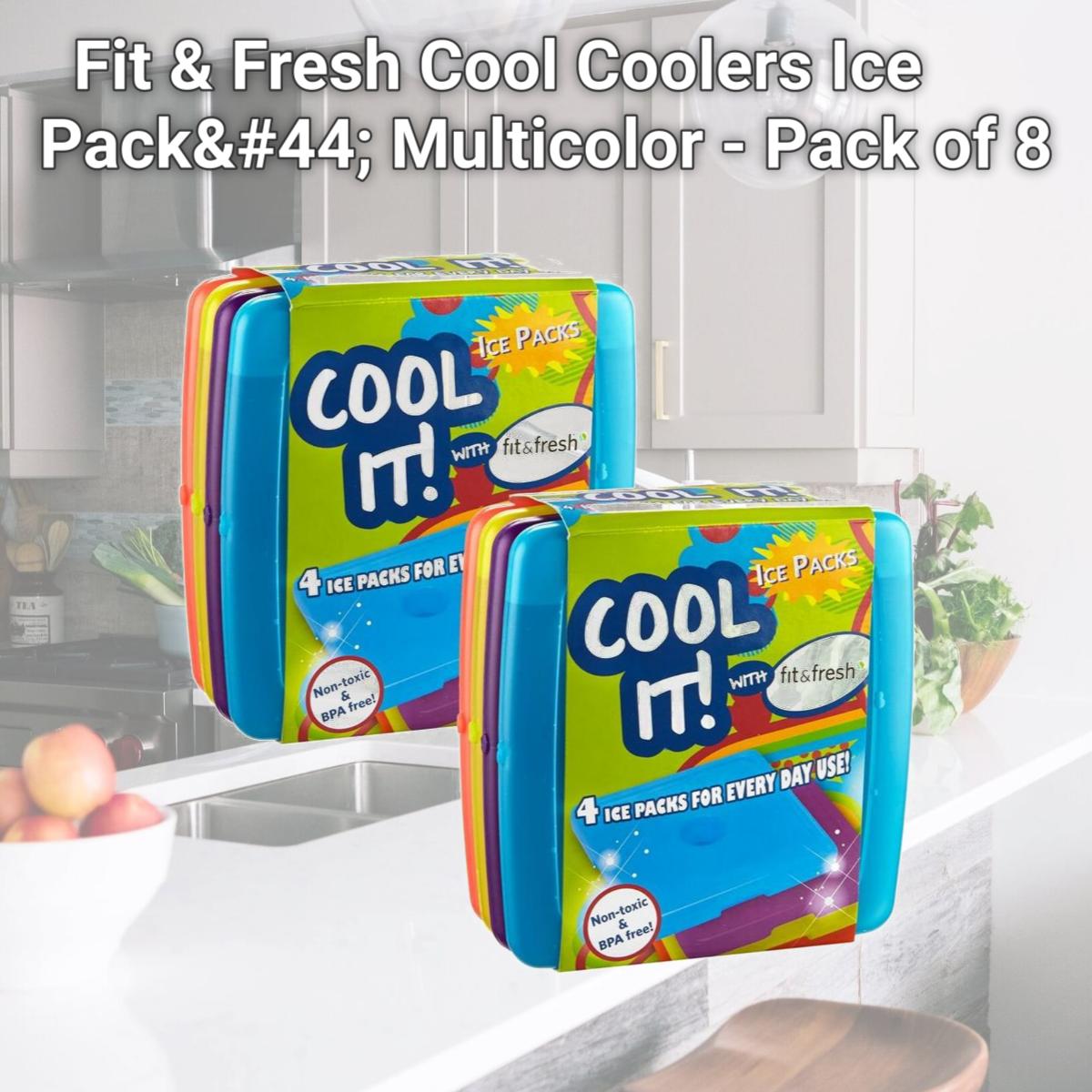 Picture of Medport 336KCHPK8 Fit & Fresh Cool Coolers Ice Pack, Multicolor - Pack of 8
