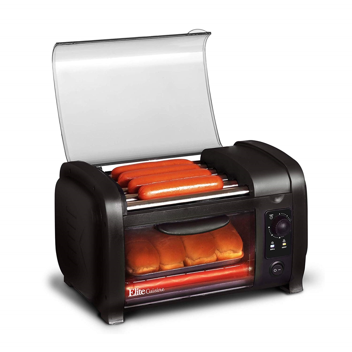 Ehd-051b Elite Cuisine Hot Dog Roller Toaster Oven - Black