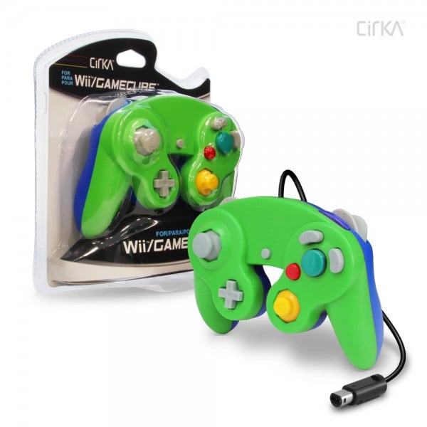 M05819-gnbu Cirka Wired Controller For Wii & Gamecube - Green & Blue