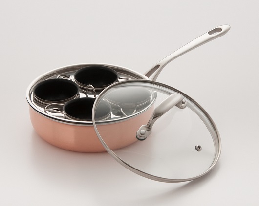 Cookpro 532 4 Cup Stainless Steel Non-stick Egg Poacher - Pink & Silver