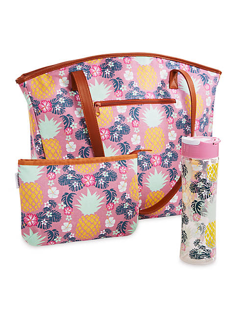 Fit And Fresh 7167ff1888 Vintage Pineapple Barbados Lunch Kit, Medium Pink