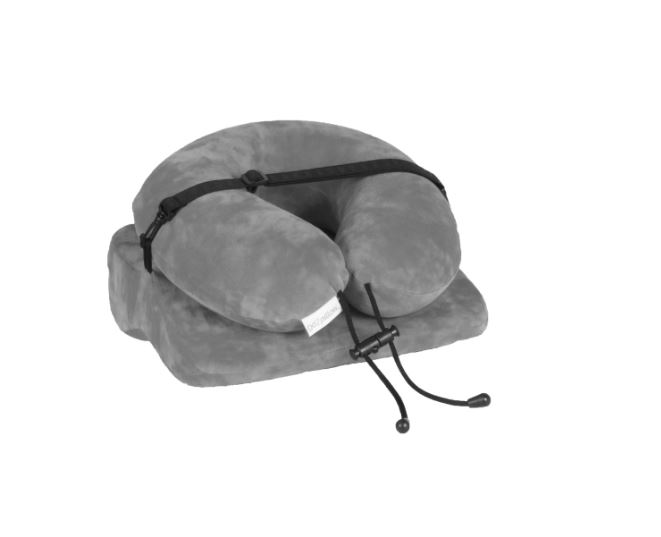 G2p200 2 In 1 Travel Pillow With Horseshoe & Contour, Grey