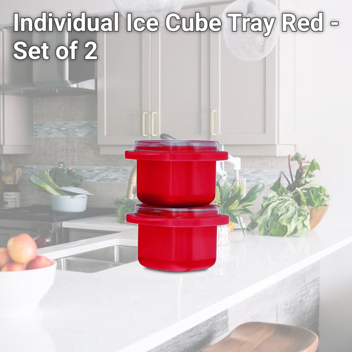 Picture of Jobar JB8247RED Individual Ice Cube Tray, Red - Set of 2