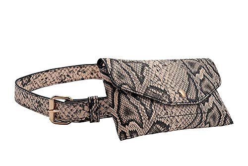 Bg-1002 Snakeskin Convertible Crossbody Belt Bag
