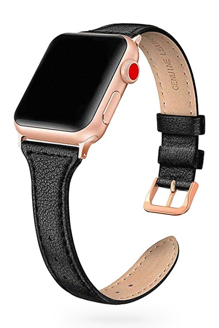 Wb-4201 Leather Band For Apple Watch, Black