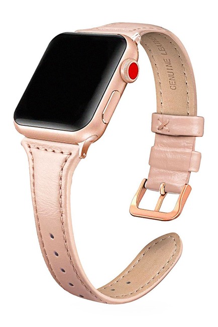 Wb-4202 Leather Band For Apple Watch, Blush