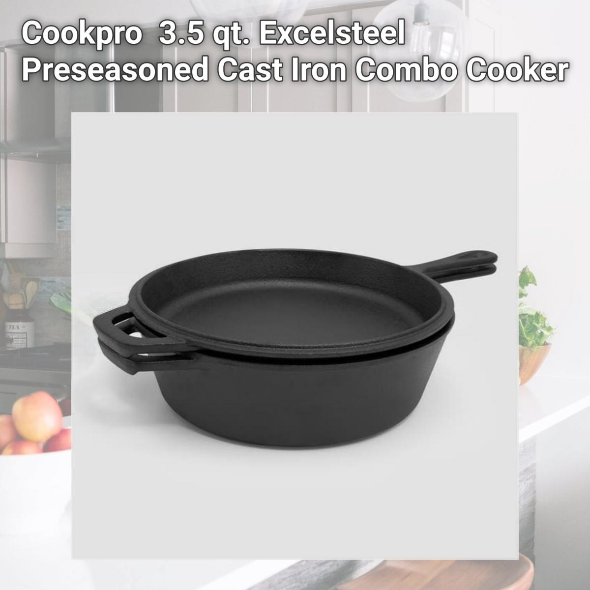 Picture of Cookpro 445 3.5 qt. Excelsteel Preseasoned Cast Iron Combo Cooker