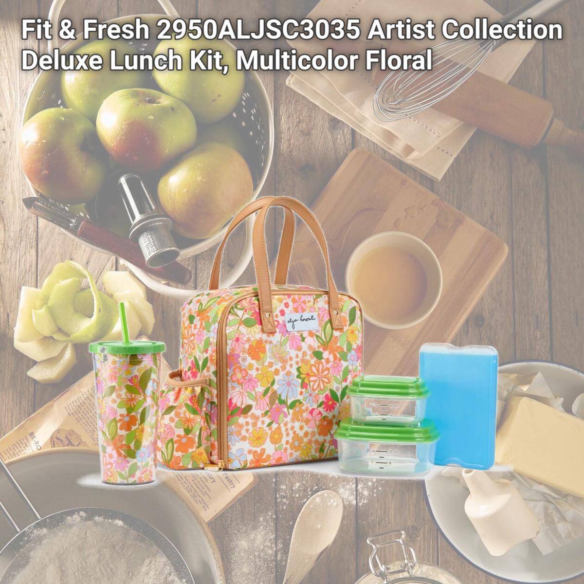 Picture of Fit & Fresh 2950ALJSC3035 Artist Collection Deluxe Lunch Kit, Multicolor Floral