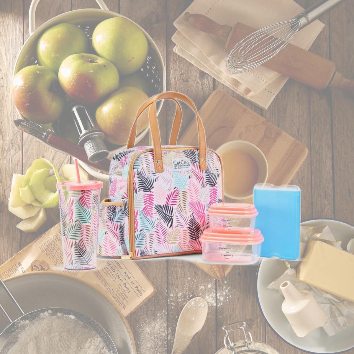 Picture of Fit & Fresh 2950CATSC3028 Artist Collection Deluxe Lunch Kit, Multi Color Palms