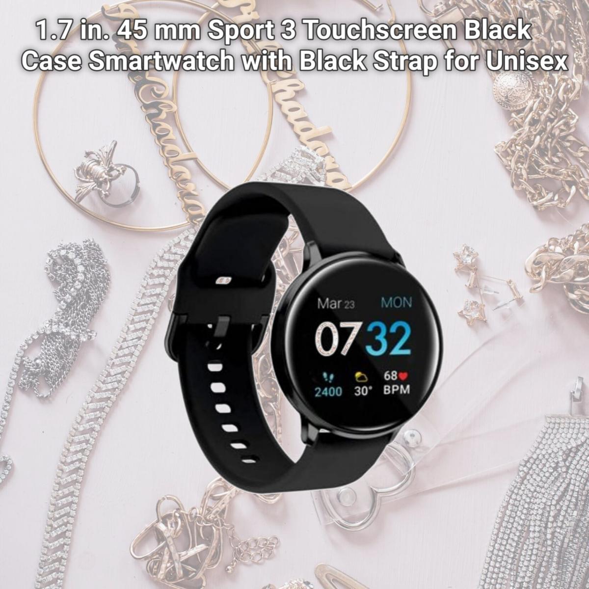 Picture of ITouch 500015B-51-G02 1.7 in. 45 mm Sport 3 Touchscreen Black Case Smartwatch with Black Strap for Unisex