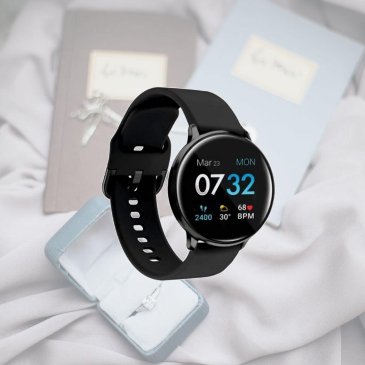 Picture of ITouch 500015B-51-G02 1.7 in. 45 mm Sport 3 Touchscreen Black Case Smartwatch with Black Strap for Unisex