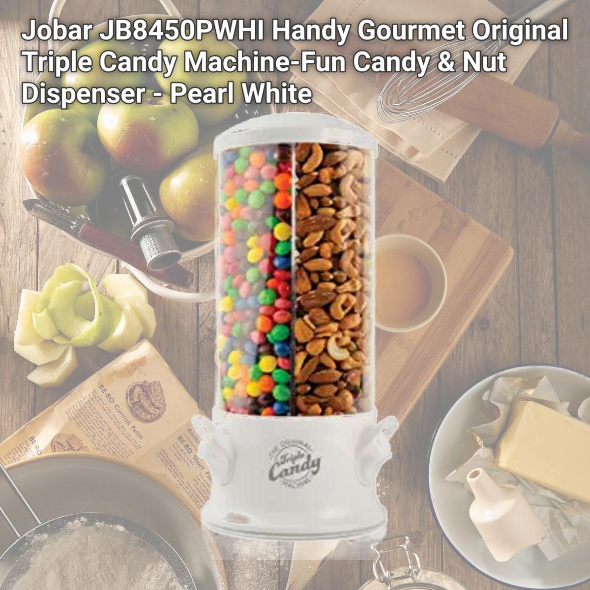Picture of Jobar JB8450PWHI Handy Gourmet Original Triple Candy Machine-Fun Candy & Nut Dispenser - Pearl White
