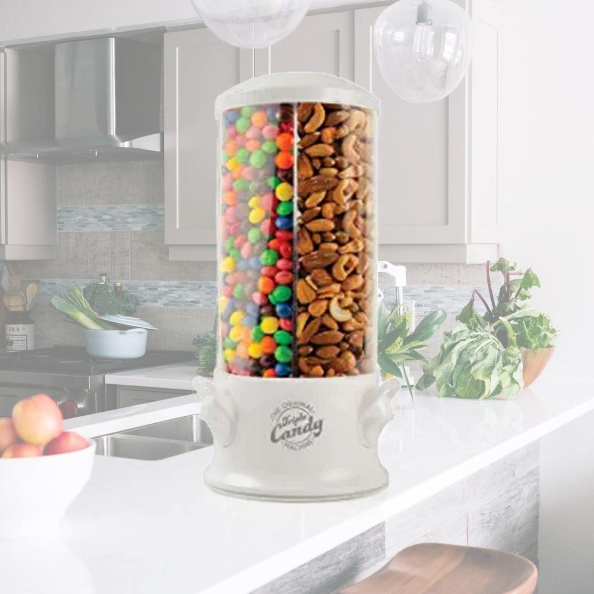 Picture of Jobar JB8450PWHI Handy Gourmet Original Triple Candy Machine-Fun Candy & Nut Dispenser - Pearl White