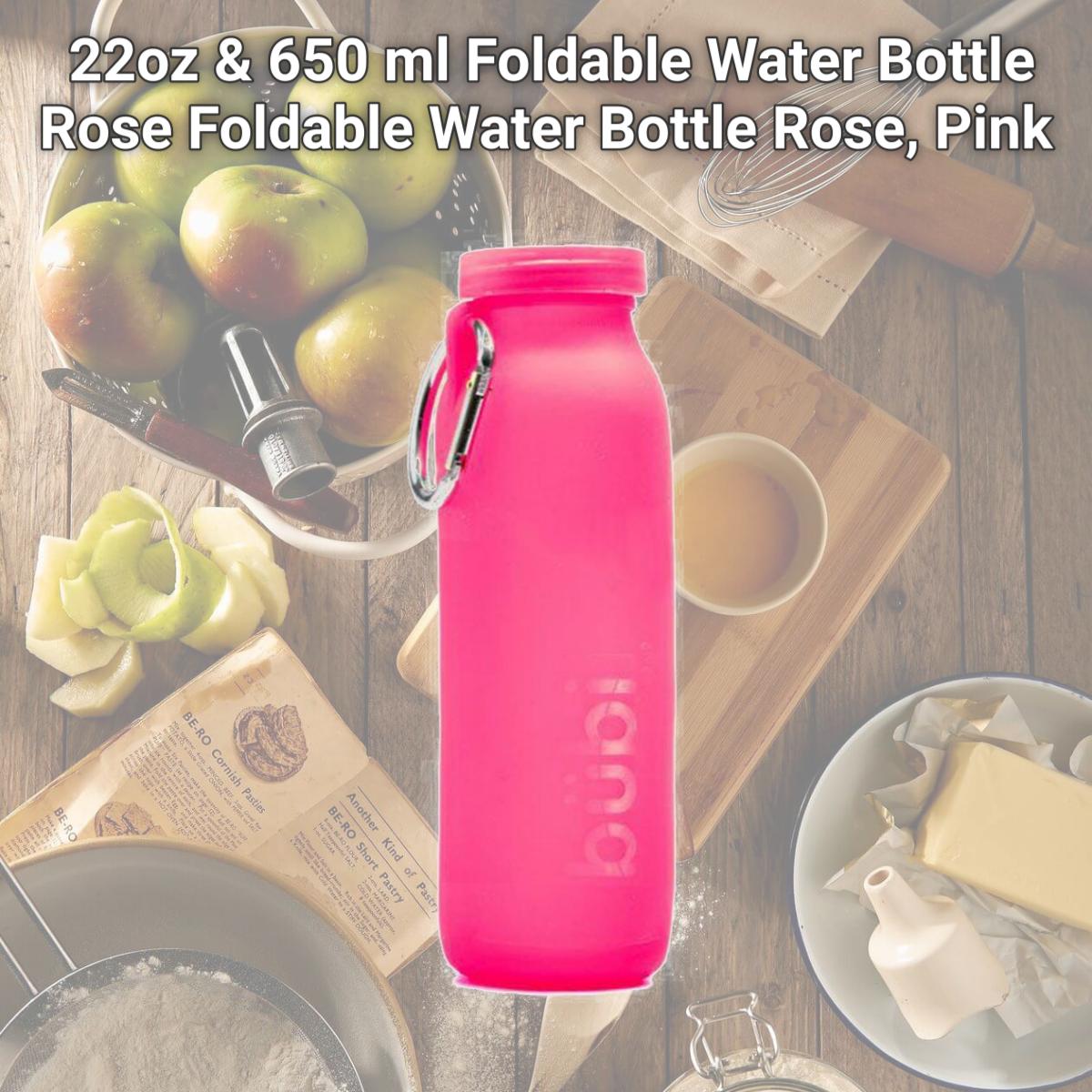 Picture of Bubi Brands BB65RP633 22oz & 650 ml Foldable Water Bottle Rose Foldable Water Bottle Rose, Pink